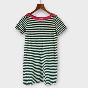 Boden T-Shirt Dress with Green Stripes, Size 20/22R (C1)